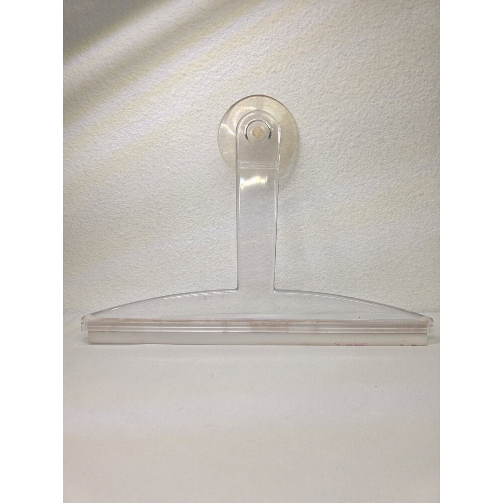 Vintage Clear Acrylic Shower Squeegee Lucite Style Glass Cleaner Suction READ